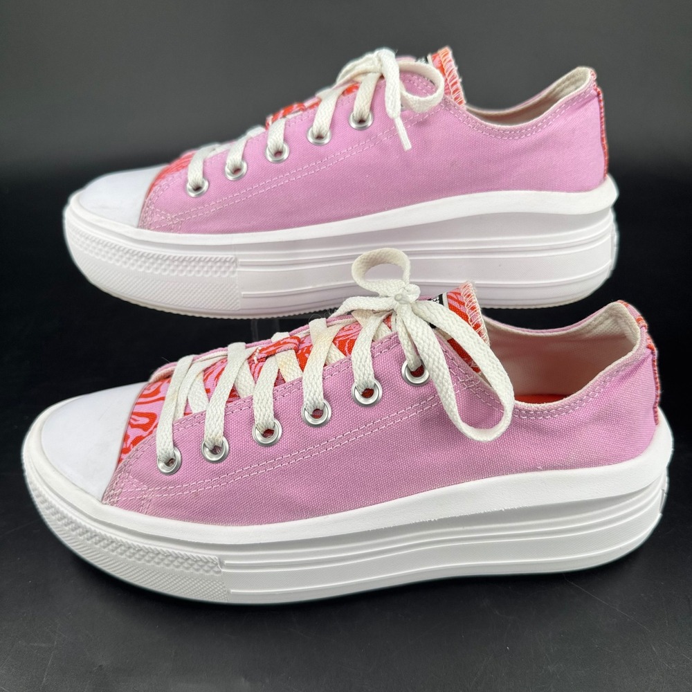 Converse Chuck Taylor All Star Move Platform Pink Red Graphic A00563C Womens 10 - Picture 2 of 8